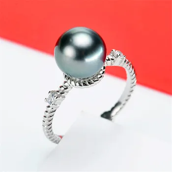 

Real S925 Sterling silver Adjustable Blank Ring Base Fit Half hole Beads DIY Ring Jewelry Findings Making