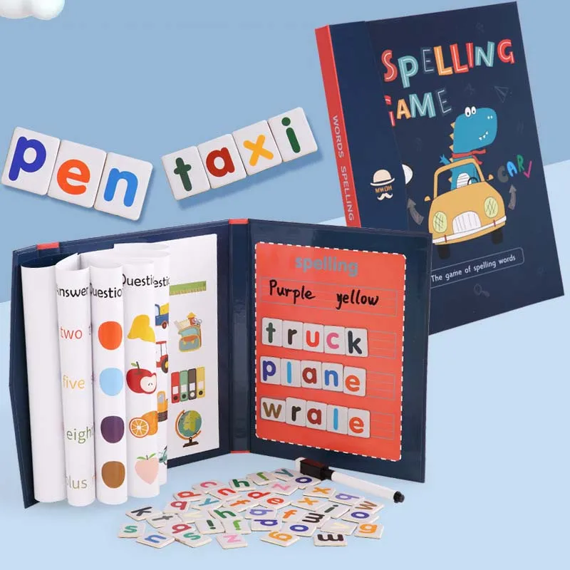 

New Kids Magnetic 3D Puzzle Jigsaw Word spelling Baby Montessori Learning Educational Wooden Toys for Children Christmas toys
