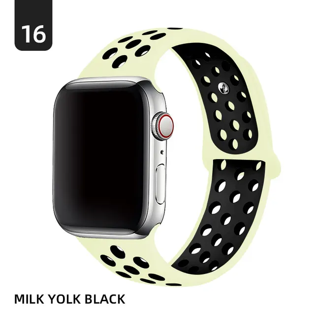 Silicone Strap For Apple Watch band 40mm 44mm 38mm 42mm 44 mm Rubber watchband smartwatch bracelet iWatch series 3 4 5 6 se band Milk yellow