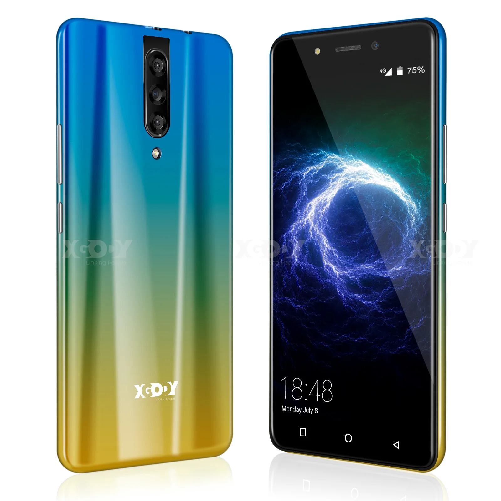 XGODY 4G смартфон с двумя sim-картами 5," 18:9 Android 9,0 2 Гб ОЗУ 16 Гб ПЗУ MTK6737 четырехъядерный процессор 5 Мп камера 2800 мАч WiFi мобильный телефон