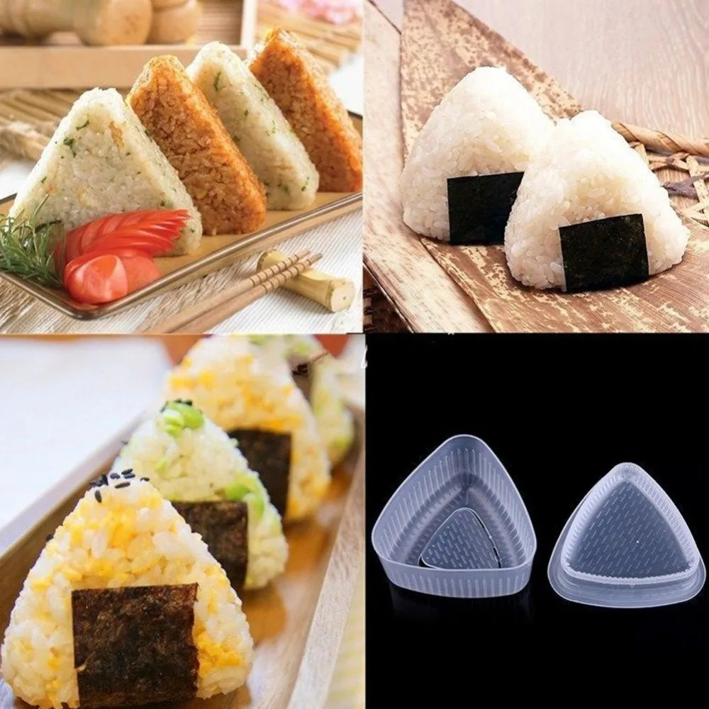 2 шт. треугольная форма для суши форма для рисовых шариков Набор размеров треугольник Японская еда суши Ланч Diy инструмент формовочная коробка кухонные аксессуары