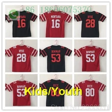 San Francisco A+ качественная Детская Молодежная Джерси 16 Joe Монтана Carlos Hyde NaVorro Bowman Jimmy Garoppolo Джерси
