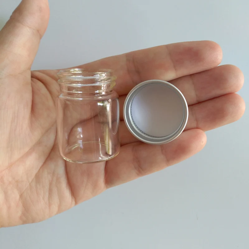 Glass Jar 15ml bottle with Sliver Screw cap 30*40mm Clear empty wishing bottle Home storage jar 30pcs/lot