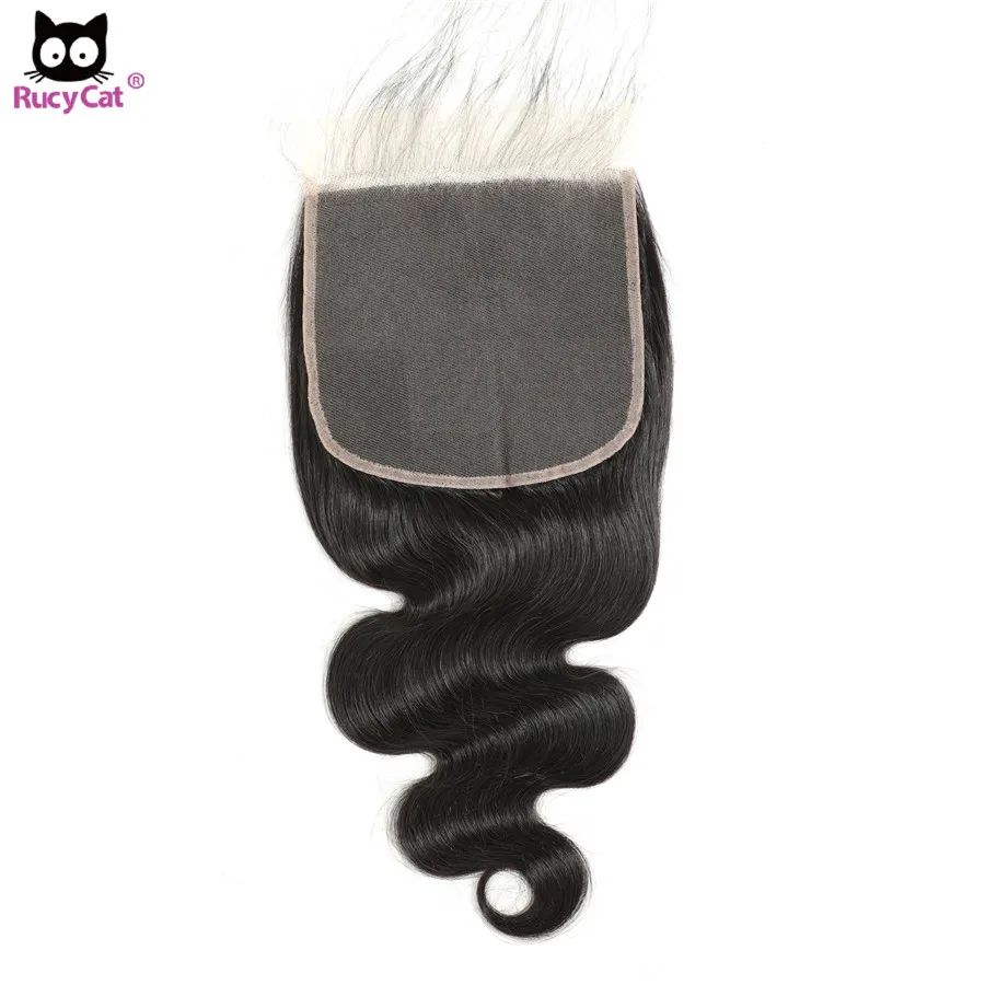Rucycat Body Wave 5X5 Lace Closure And 6x6 Lace Closure Can Be Bleached Knots The Best Match For Human Hair Bundles