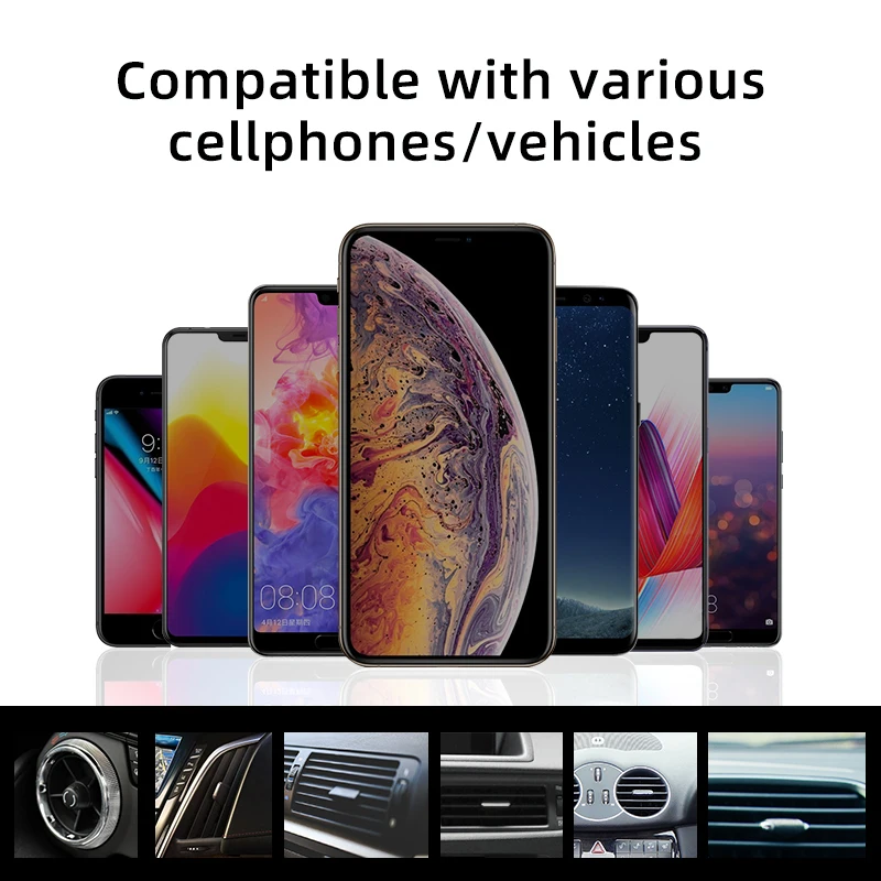 IHaitun автомобильное Qi Беспроводное зарядное устройство для iPhone XS MAX X 8 Air Vent держатель мобильного телефона для samsung Galaxy S10 S9 Подставка для зарядки