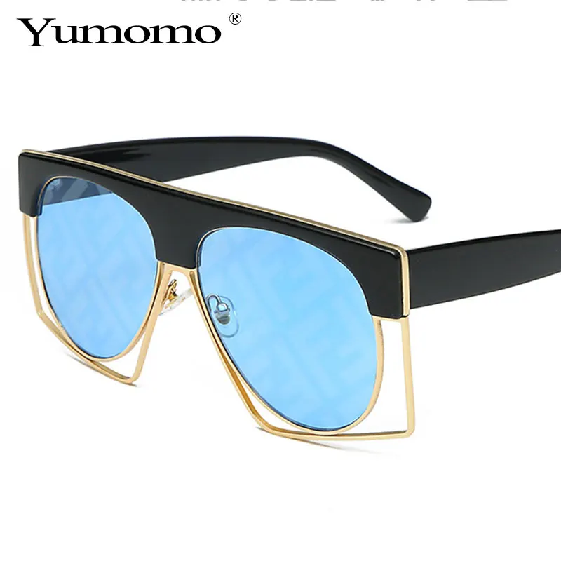 Fashion Oversized Sunglasses Women Fashion New Big pilot Frame Top Sun glasses Female Vintage Retro Sunglass For Women Men - Цвет линз: 5