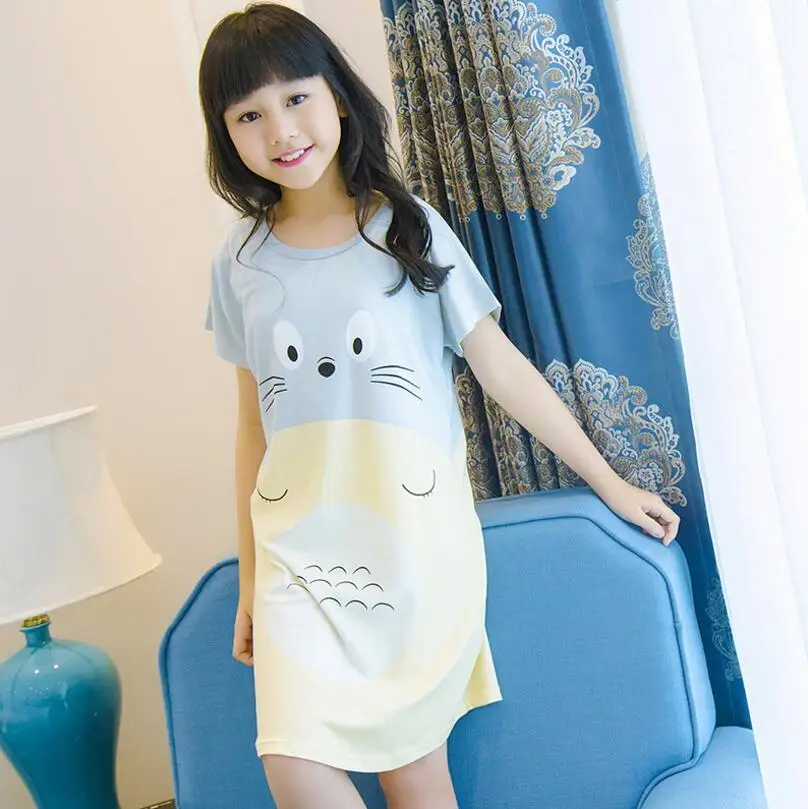 Летнее платье принцессы для маленькой девочки ночные рубашки тонкое Ночное платье с короткими рукавами милая детская пижама с рисунком ночная рубашка CV22 - Цвет: style 12