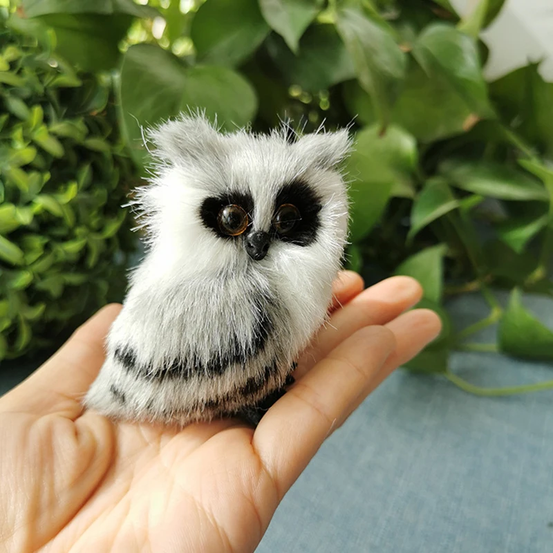 Details about   Cute Artificial Animal Owl Miniature Plush Toy Garden Ornament Photo Props Utili 