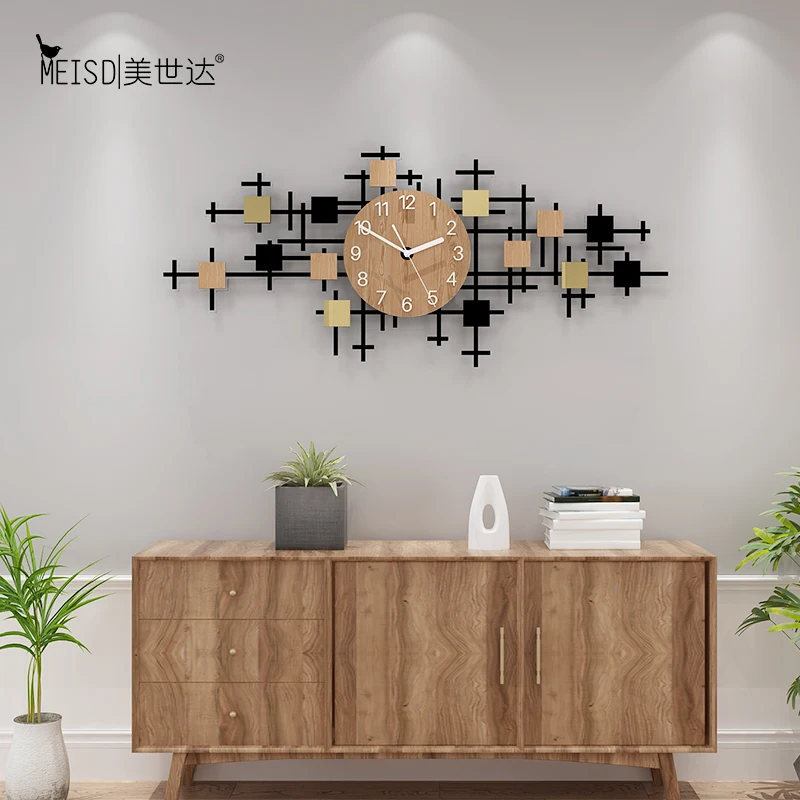

Wood grain Silent Acrylic Large Decorative Wall Clock Watch Modern Design Living Room Home Decoration Wall Watch Wall Sticker