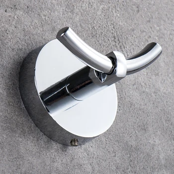 

Hotel Wall Mounted Bathroom Double Sided Tools Home Toilet Clothes Accessories Hat Robe Hook Modern Zinc Alloy Small