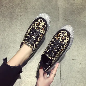 

Size 36-40 Women Shoes luxury shoes Fashion Breathable Platform for women Leopard print breathable mesh glitter sneakers E16-59