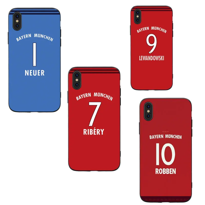 RKQ Bayern Star Jersey Style Soft Silicone Phone Case Cover For Iphone 5S SE 6 6S 7 8 Plus X XS XR 11 Pro Max TPU |
