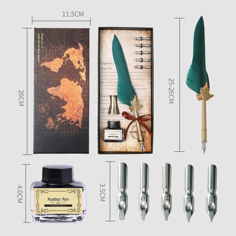 Креативный перо Dip каллиграфия авторучка винтажный бизнес подарок с чернилами 5