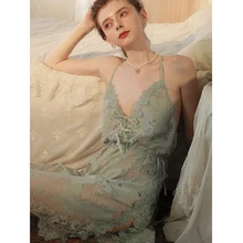 Сексуальные мусс ночные платья и стринги наборы женская свадебная одежда для сна Сексуальная Открытая спина ультра-тонкий глубокий v-образный вырез Новая мода белый