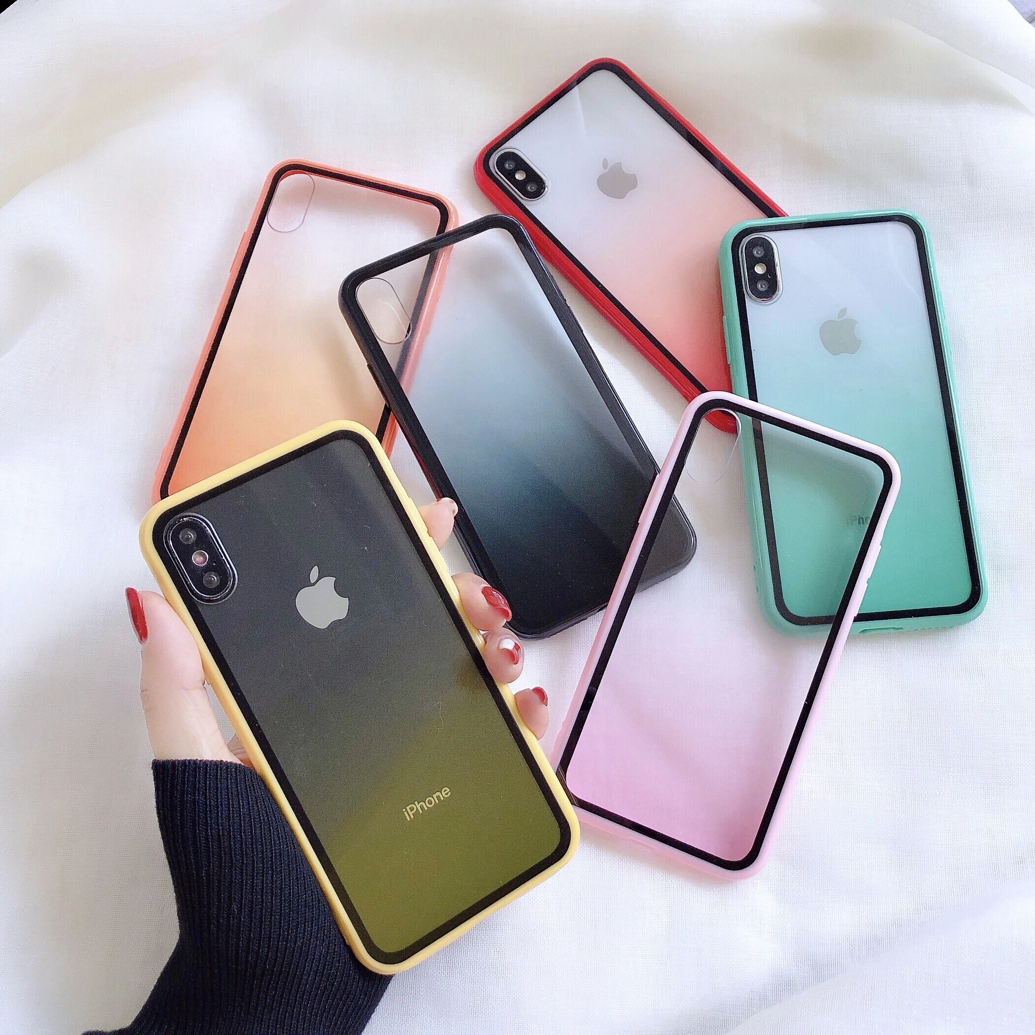 Постепенный Радужный Прозрачный чехол для сотового телефона iPhone 11 pro max X XS MAX XR 7 8