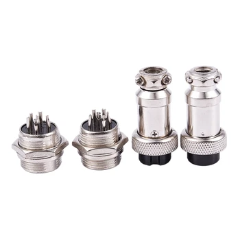 

Hot 2Pcs Aviation Plugs Male Female Connectors 6 Pin for 16mm Panel Hole