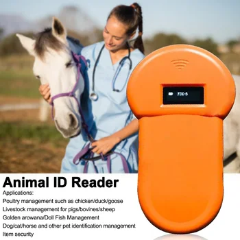 

134.2Khz Microchip Scanner ABS FDX-B Stable Home Animal ID Reader Low Frequency Built-in Buzzer OLED Display Tracking