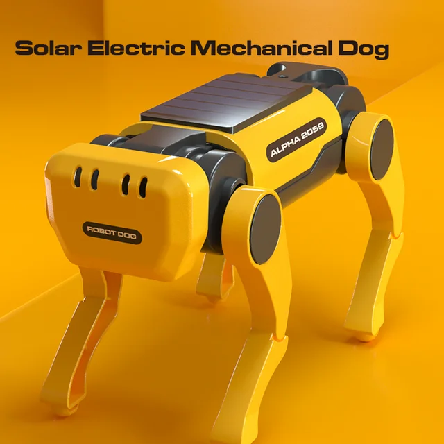 DIY Gadgets Tecnol gicos Quadruped Bionic Smart Robot Dog Toys Solar Cachorro Rob Educational Assembly Robotica