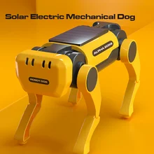 DIY Gadgets Tecnol贸gicos Quadruped Bionic Smart Robot Dog Toys Solar Cachorro Rob么 Educational Assembly Robotica Kit Education