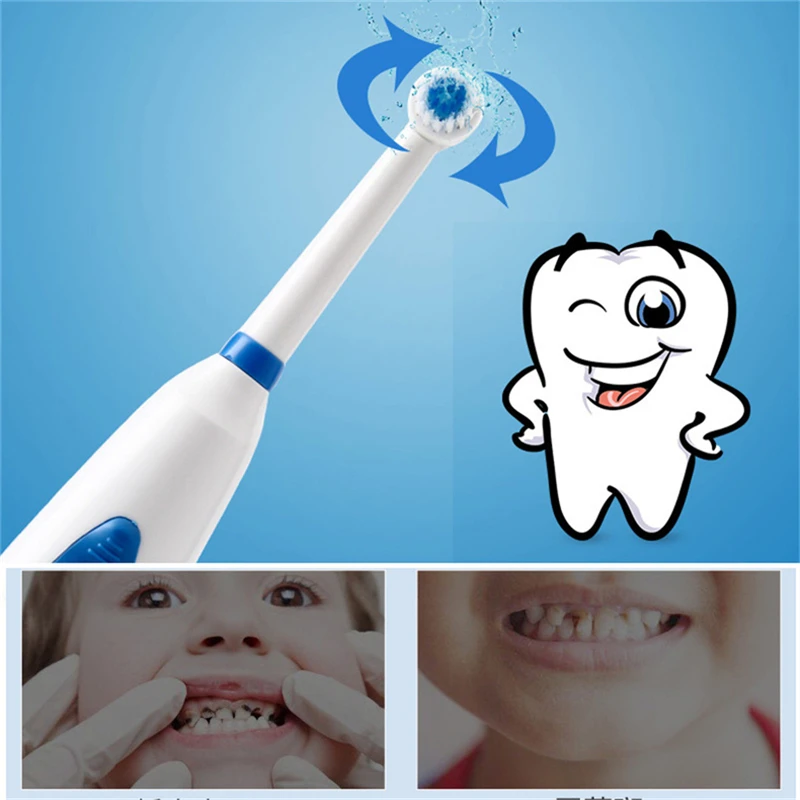 Electric Toothbrush for Baby Kid Children Waterproof Rotating Teeth Whitening Oral Hygiene Tooth Brush With 2 Replace Brush Head Electric Toothbrush for Baby Kid Children Waterproof Rotating Teeth Whitening Oral Hygiene Tooth Brush With 2 Replace Brush Head