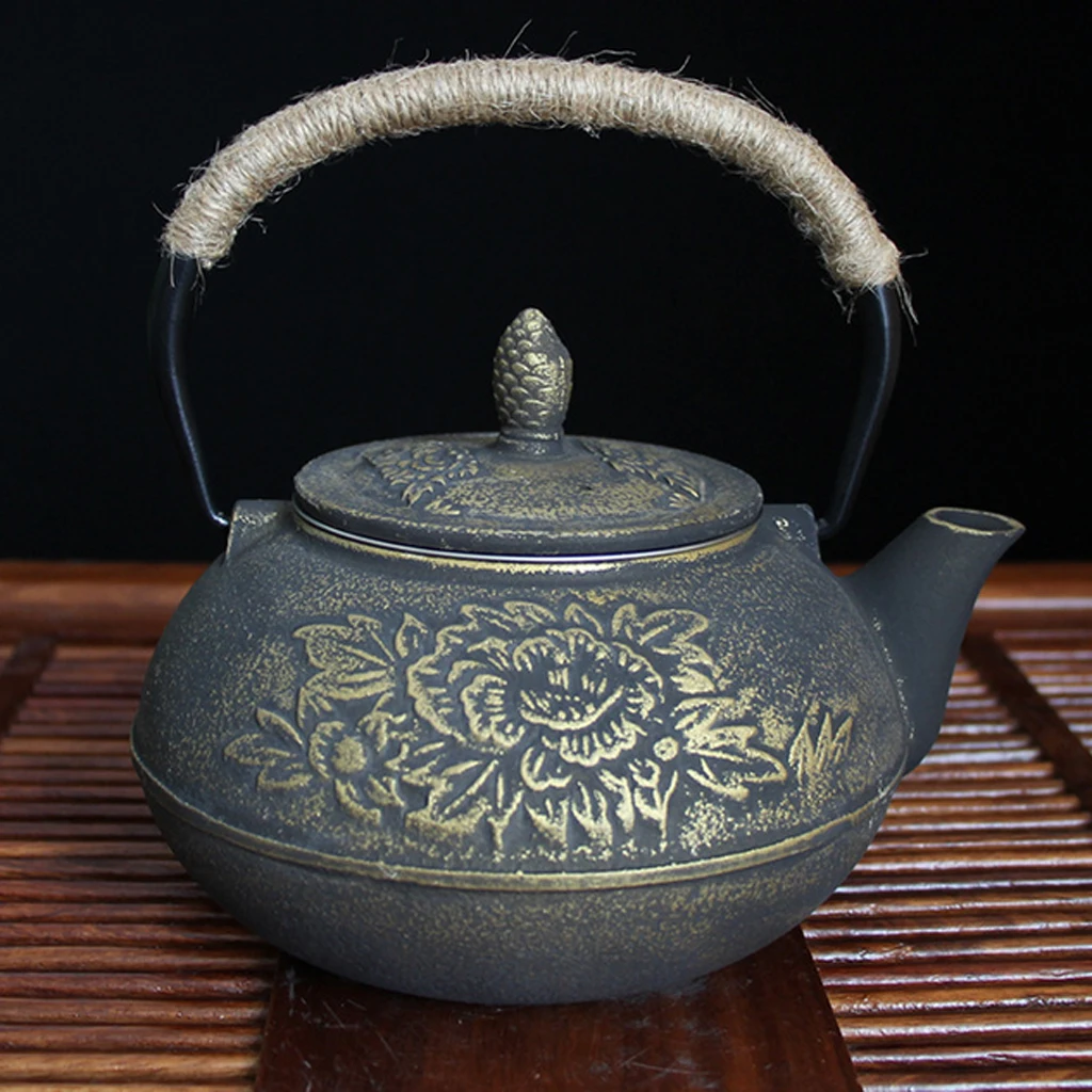Japanese Black Cast Iron Tea Teapot Kettle Trivet Strainer Gift 9 Patterns