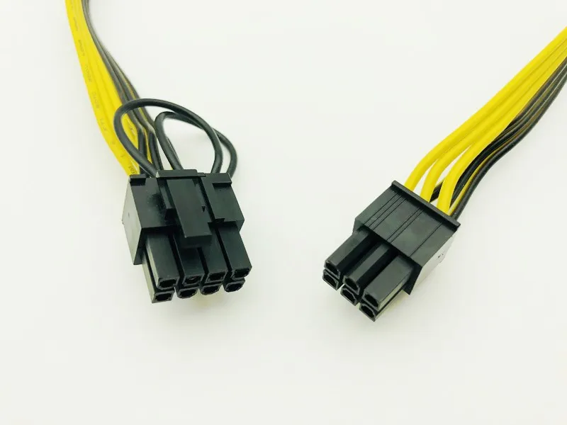 6Pin to 8Pin (6P+2P) Cable Server Power Conversion Board Video Card Module Wire Cable 60CM Splitter Cables for BTC Miner Mining