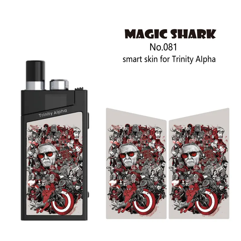 Магическая Акула череп мотоцикл военный Марвел Звездные войны Змеиный чехол наклейка пленка для Smok Trinity Alpha электронная сигарета 081-090