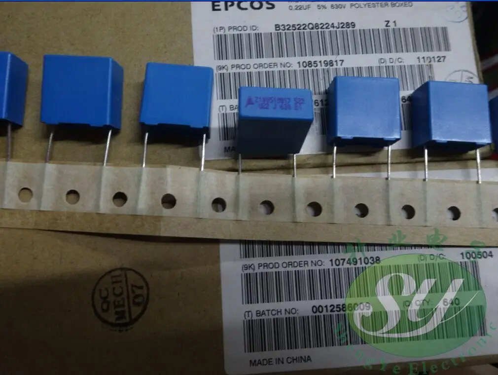 10 шт. новые EPCOS B32522Q8224J 0 22 мкФ 630V PCM15 224/630V p15mm B32522 220NF мкФ/630v 220nf u22 224 | Электроника