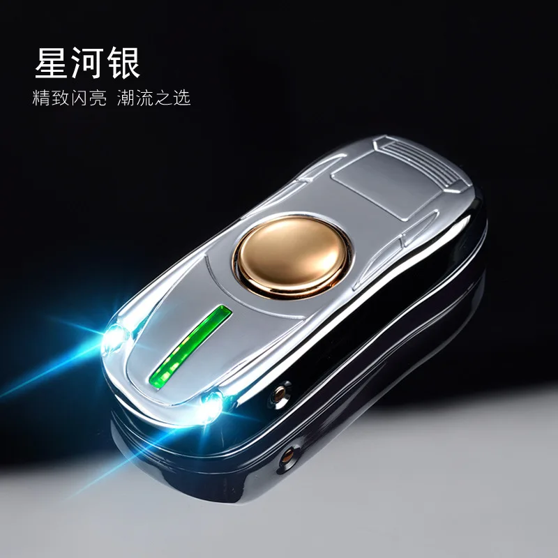 Fingertip Gyro Glow In Dark Light USB Charging Lighters Fidget Hand Spinner Top Spinners Stress Cigarette 5