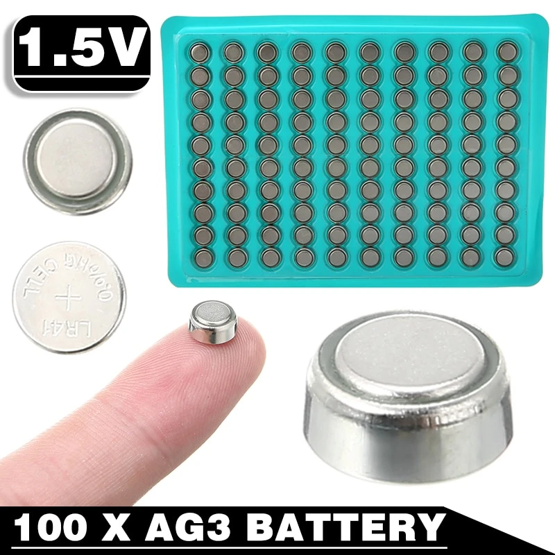 100 Stuks 1.5V Knop Batterijen AG3 LR41 SR41 Lithium Cell Coin  Rekenmachines Horloge Batterij Fit Voor Kleine Elektronische  Apparaten|Button Cell Batteries| - AliExpress