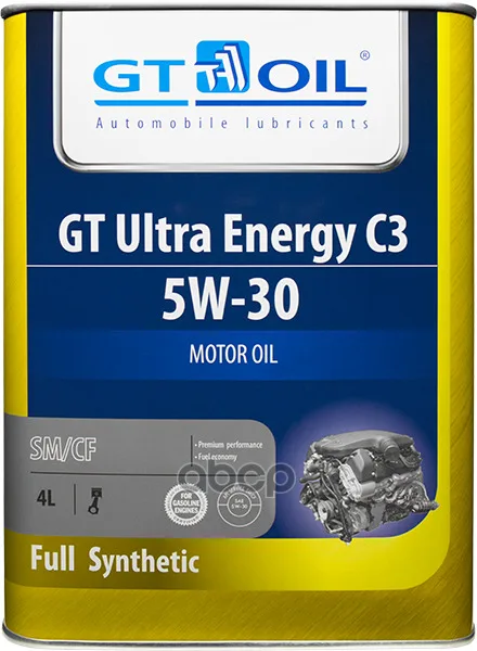 GT OIL Масло Мотор. Gt Ultra Energy C3 Sae 5w-30 Api Sm Sn/Cf 4 Л | Автомобили и мотоциклы