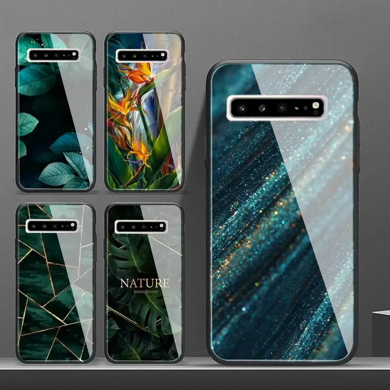 Роскошный темно-зеленый чехол для телефона Galaxy чехлы из закаленного стекла S10 S9 S8