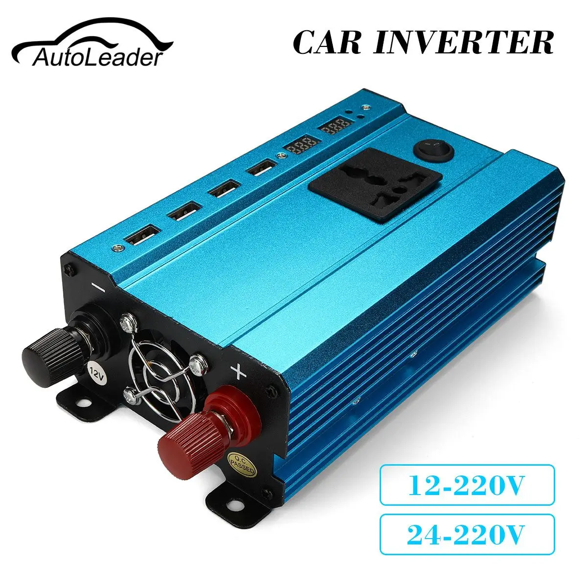 

500W/1000W Inverter 12V/24V DC to 220V Modified Sine Wave Power Inverter 4USB Interface Voltage Transformer Smart LCD Display
