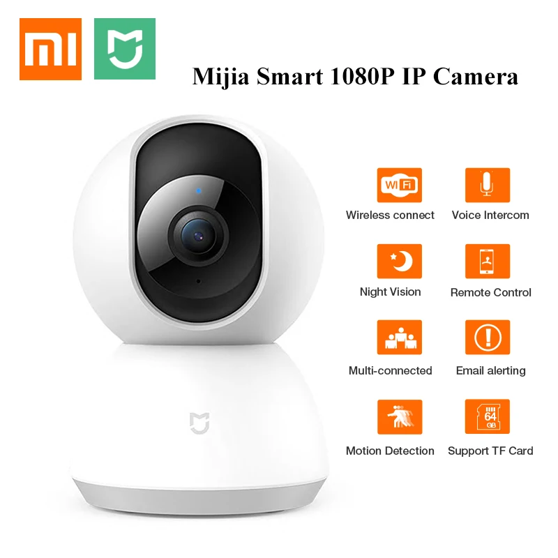 XIAOMI Mijia, ip-видеокамера 360 °, глобальная версия, смарт-камера, 1080P PT AI, обнаружение движения, ИК, ночная версия, Домашний Детский монитор