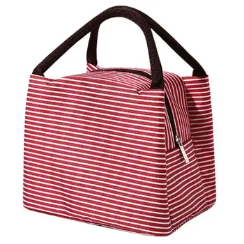 

Oxford Lunch Bags Portable Lunch Bag Unisex Women Stripe Insulated Cooler Simple Style Bags bolsas termicas Solid Color 10.16