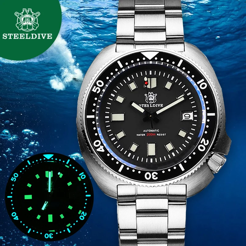 US $248.00 Steeldive Nh35 Automatic Watch 200m Diver Mechanical Watch Luxury Sapphire Crystal Luminous Driving Watches Men 2020 Undefined