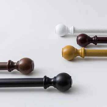 

Nordic advanced pole iron curtain rod custom mute single and double pole top side mounting accessories curtain pole