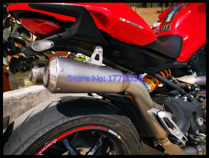 Titanium Alloy for Ducati Monster 821 1200R 1200S 2014-2019 Motorcycle Exhaust Full System with Collector Header MufflersSlip-on - Image 3