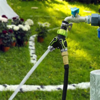 

Garden 2-Way Distributor Water Flow Zinc Alloy Y Hose Splitters Connector Regulable Practical Faucet Garden Water Connectors