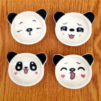 

4pcs/set Panda Small Dish Household Kitchen Dinnerware Dish Vinegar Sauce Flavor Spices Plate Creative Ceramic Tableware