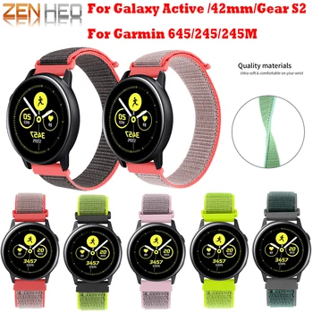 

20mm Nylon bracelet for Samsung Galaxy Watch Active 42mm Gear Sport S2 Wristband For Garmin Vivoactive 3 Forerunner 645/345 Band