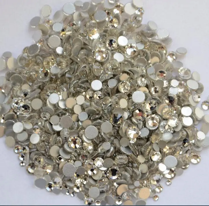 ss3-ss30Clear 1440pc Смешанные размеры 1000 шт./упак. кристально чистый AB не исправление пришивные стразы для ногтей Стразы для дизайна ногтей, 3D украшения для ногтей украшение драгоценных камней - Цвет: ss3-ss30Clear 1440pc