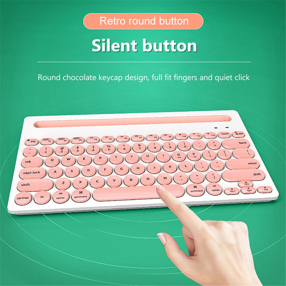 

Wireless Mini Silent Keyboard 76 Keys Bluetooth Keyboard For Laptop iPad Tablet Cell Phone Rechargable Keyboard