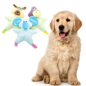 

Bite Squeaker Doggy Chew Toys for Teeth Cleaning Molar Large Elephant Duck Puppy Star Plush Doll Squeaky Dogs Chew Toys Pet