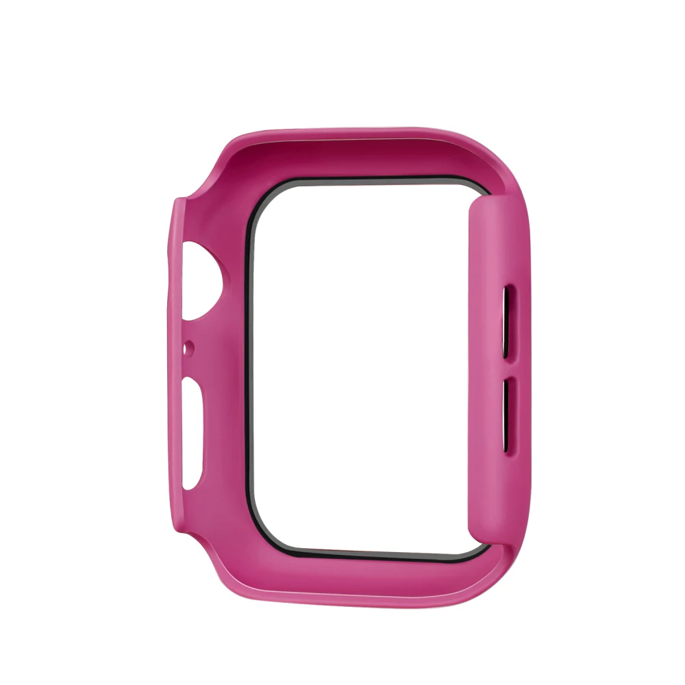 Чехол из поликарбоната+ закаленное стекло для Apple Watch Series 5 4 3 2 1 ремешок чехол 42 мм 38 м 40 мм 44 мм крышка Защита экрана для iWatch Shell