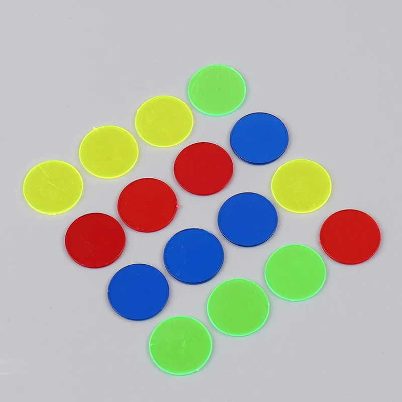 Mixed Color Round Transparent Coins 100 Pcs/set Poker Chips Plastic Poker Wholesale 4