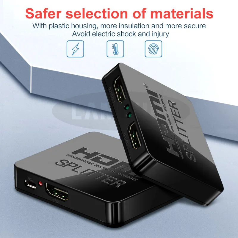 1080P 1 в 2 Выход Переходник HDMI разветвитель адаптер преобразования 2 порта ретранслятор усилитель концентратор 3D HDMI сплиттер для ПК ноутбука