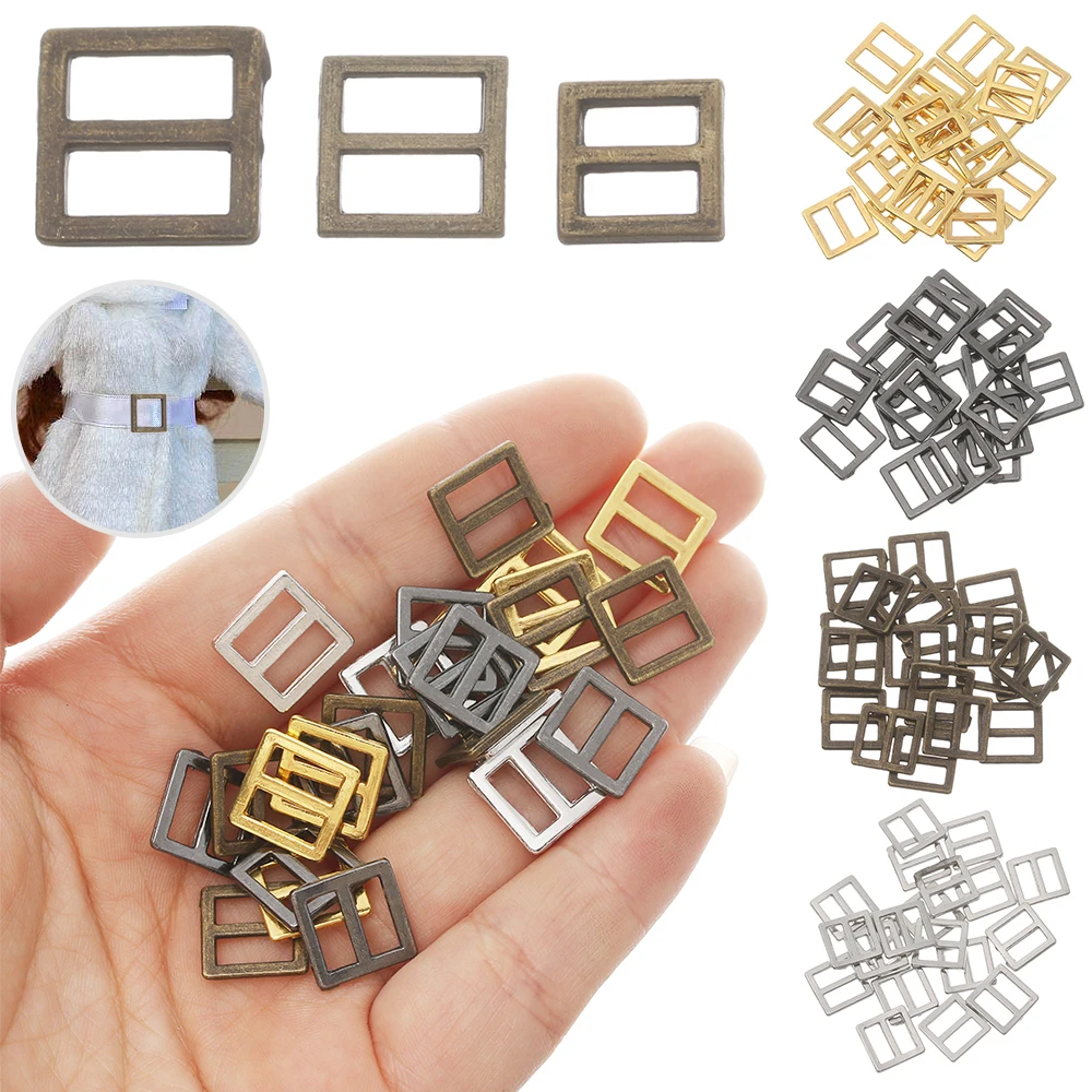 

20/40Pcs Tiny 6/7/8.5mm Tri-glide Belt Buckle for DIY Doll Clothes Bags Mini Buckles Buttons Diy Doll Shoes Clothing Accessories