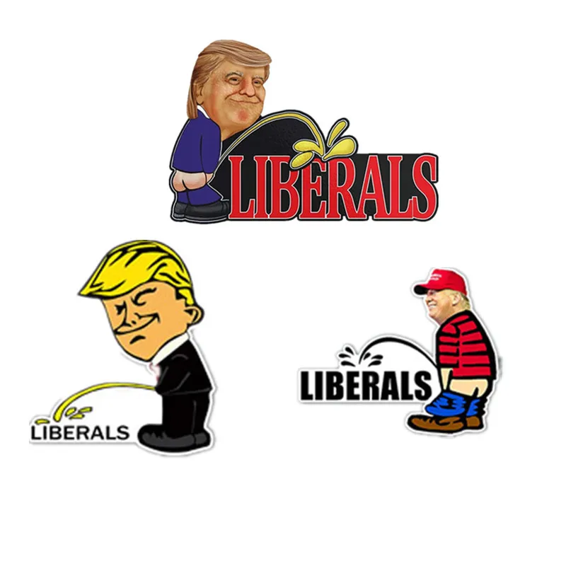 

SLIVERYSEA 12.7x15CM Funny Donald Trump Pee Graffiti Car Sticker and Decal PVC