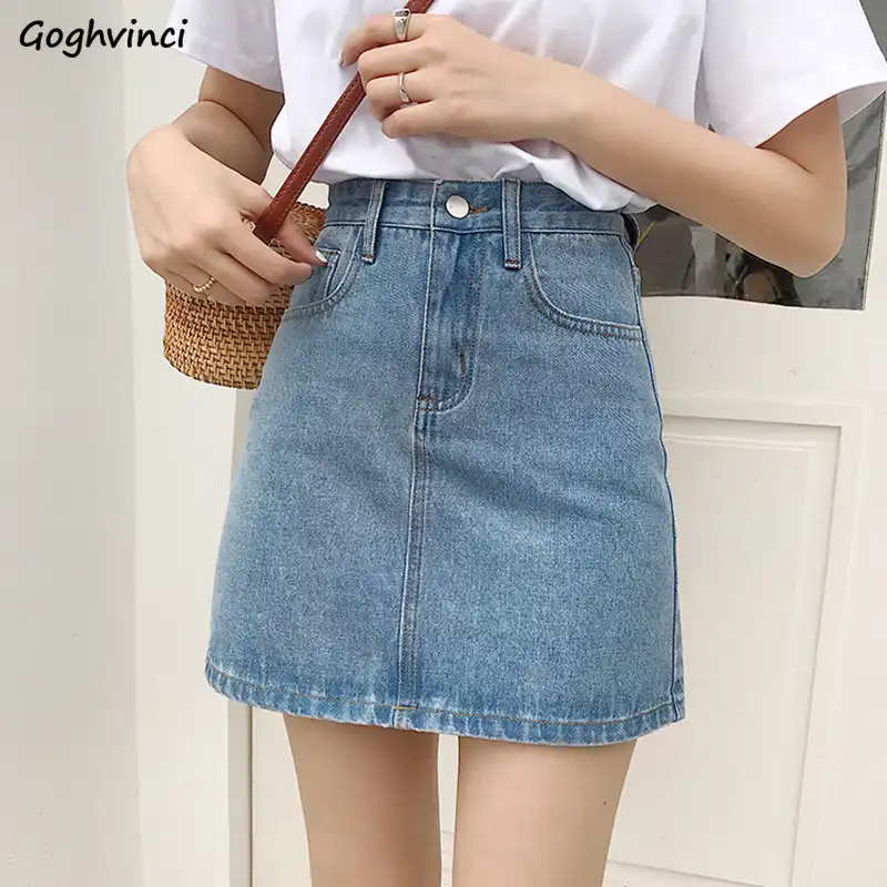 trendy jean skirt